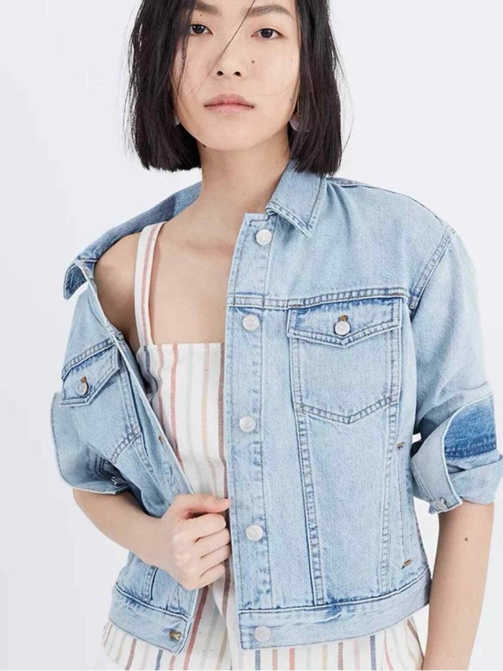 NWT Madewell The Boxy Crop Jean Jacket size M
